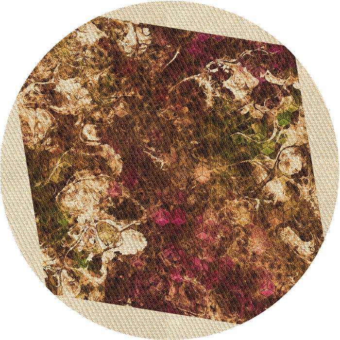 Square Patterned Red Brown Rug, pat2836org