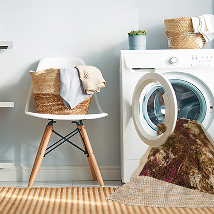 Machine Washable Transitional Red Brown Rug in a Washing Machine, wshpat2836org