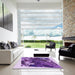 Square Patterned Bright Purple Rug in a Living Room, pat2836pur