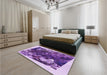 Patterned Bright Purple Rug in a Bedroom, pat2836pur