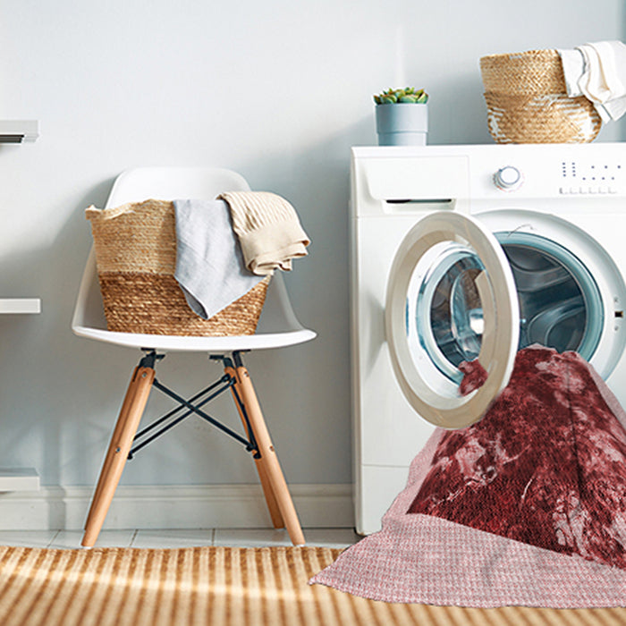 Machine Washable Transitional Pastel Pink Rug in a Washing Machine, wshpat2836rd