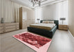 Patterned Pastel Pink Rug in a Bedroom, pat2836rd