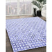 Patterned Lavender Blue Rug in Family Room, pat2837blu