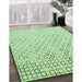 Patterned Mint Green Rug in Family Room, pat2837grn