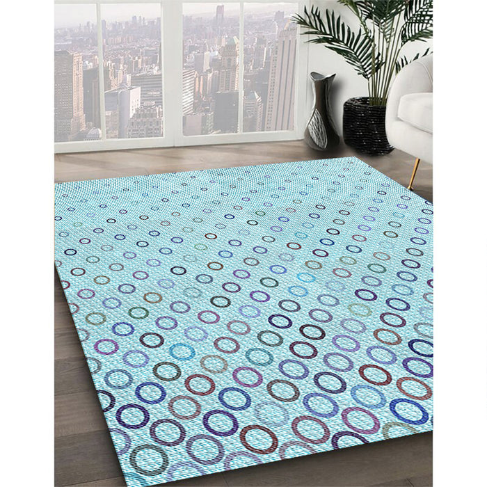 Patterned Iceberg Blue Rug in Family Room, pat2837lblu
