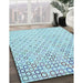 Machine Washable Transitional Iceberg Blue Rug in a Family Room, wshpat2837lblu