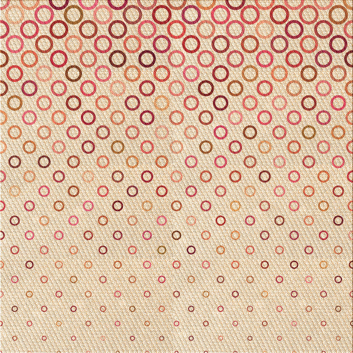 Round Patterned Orange Rug, pat2837org