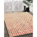Patterned Orange Rug in Family Room, pat2837org