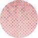 Square Patterned Light Rose Pink Rug, pat2837rd