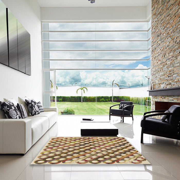 Machine Washable Transitional Sienna Brown Rug in a Kitchen, wshpat2838brn