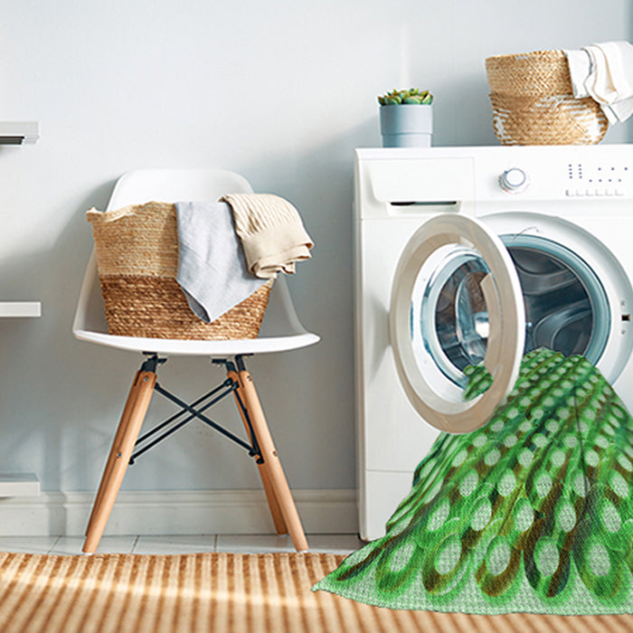 Machine Washable Transitional Green Rug in a Washing Machine, wshpat2838grn