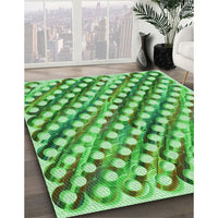 Patterned Green Rug, pat2838grn