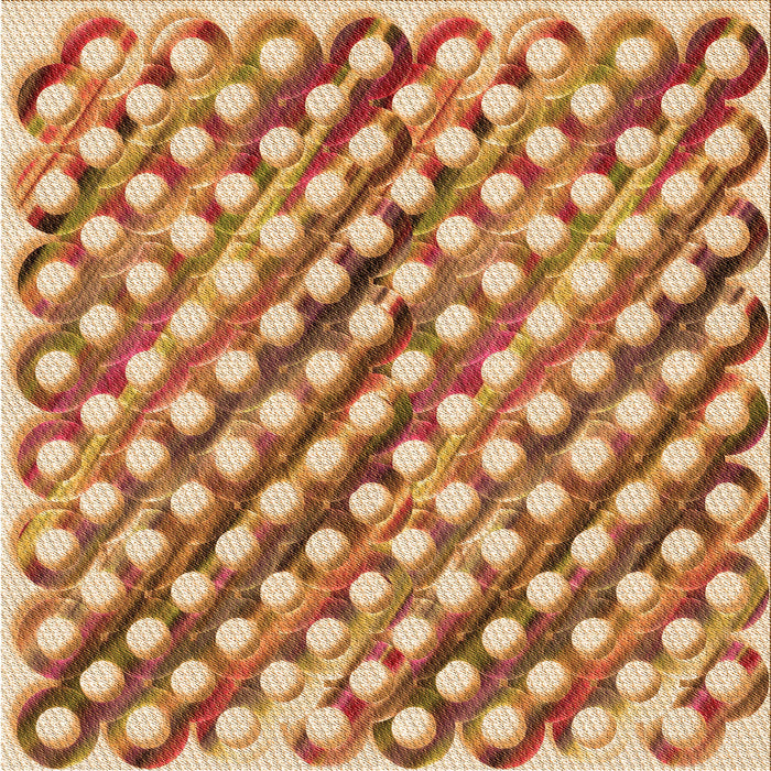 Round Patterned Yellow Orange Rug, pat2838org