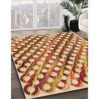 Patterned Yellow Orange Rug, pat2838org