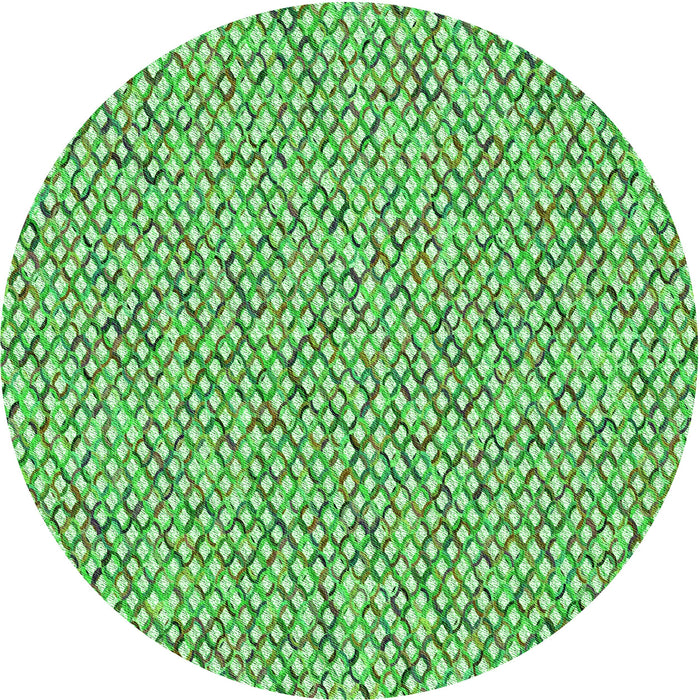 Square Patterned Dark Lime Green Rug, pat2839grn