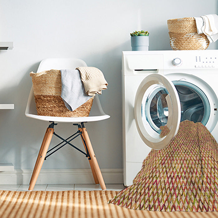 Machine Washable Transitional Red Rug in a Washing Machine, wshpat2839org