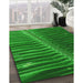 Machine Washable Transitional Green Rug in a Family Room, wshpat284grn