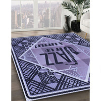 Patterned Blue Rug, pat2840blu