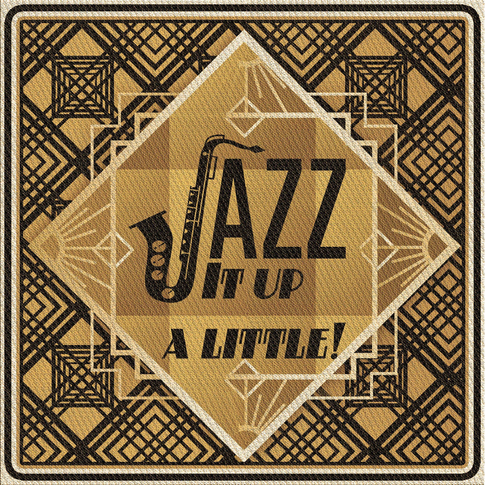 Round Patterned Yellow Rug, pat2840brn