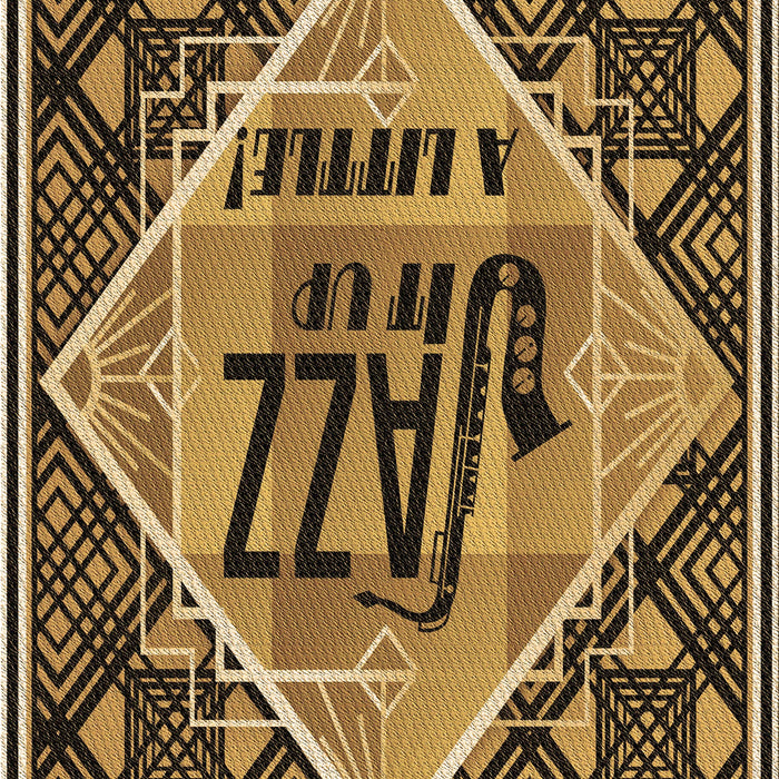 Patterned Yellow Rug, pat2840brn