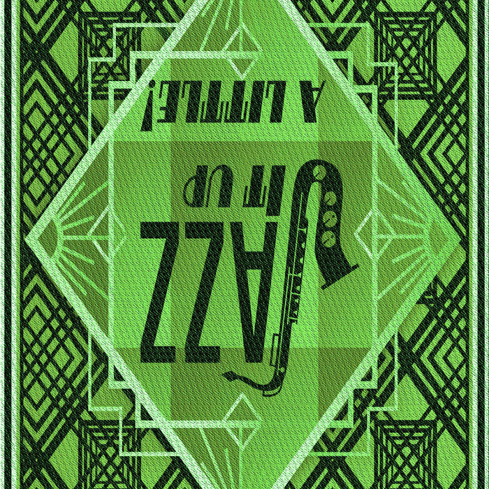 Patterned Deep Emerald Green Rug, pat2840grn