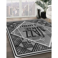 Patterned Charcoal Black Rug, pat2840gry