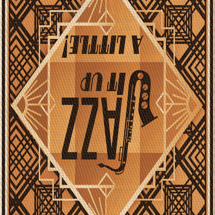 Patterned Orange Rug, pat2840org