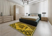 Patterned Orange Rug in a Bedroom, pat2840yw