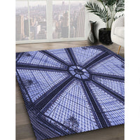 Patterned Blue Rug, pat2841blu