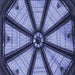 Round Patterned Blue Rug, pat2841blu