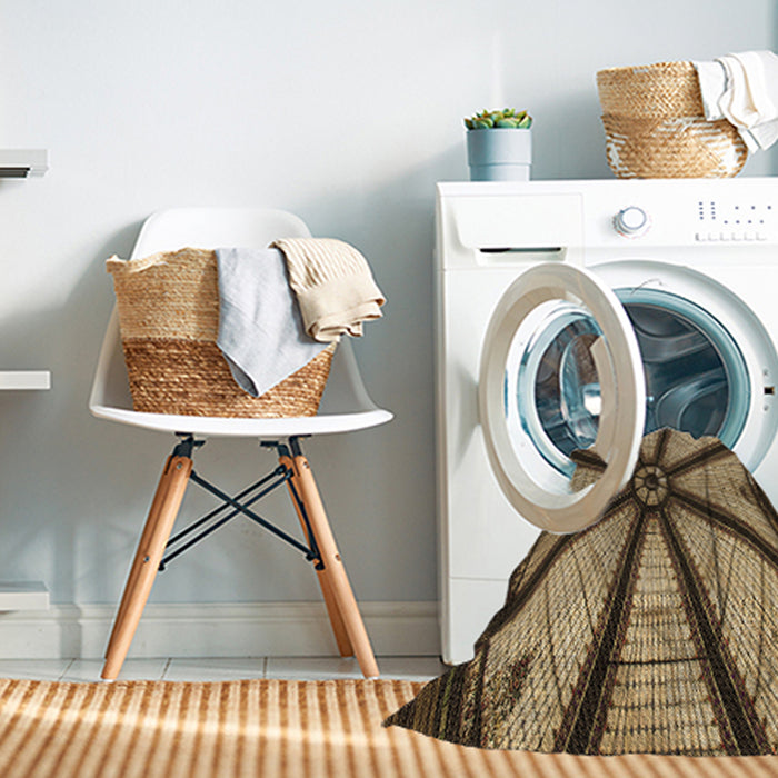 Machine Washable Transitional Metallic Gold Rug in a Washing Machine, wshpat2841brn