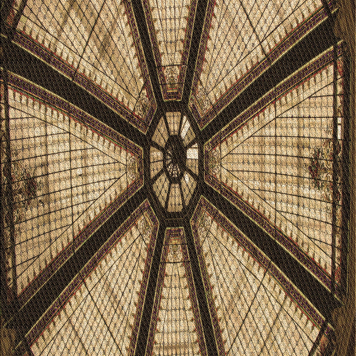 Patterned Metallic Gold Rug, pat2841brn