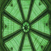 Round Patterned Deep Emerald Green Rug, pat2841grn