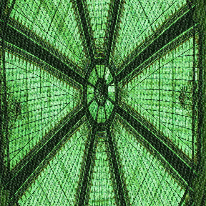 Patterned Deep Emerald Green Rug, pat2841grn