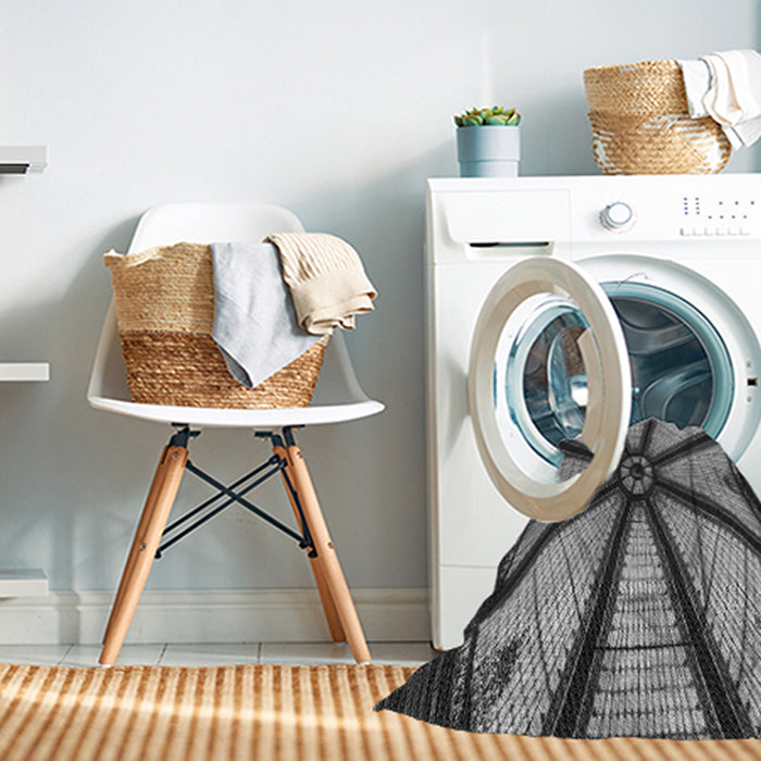Machine Washable Transitional Dark Gray Rug in a Washing Machine, wshpat2841gry
