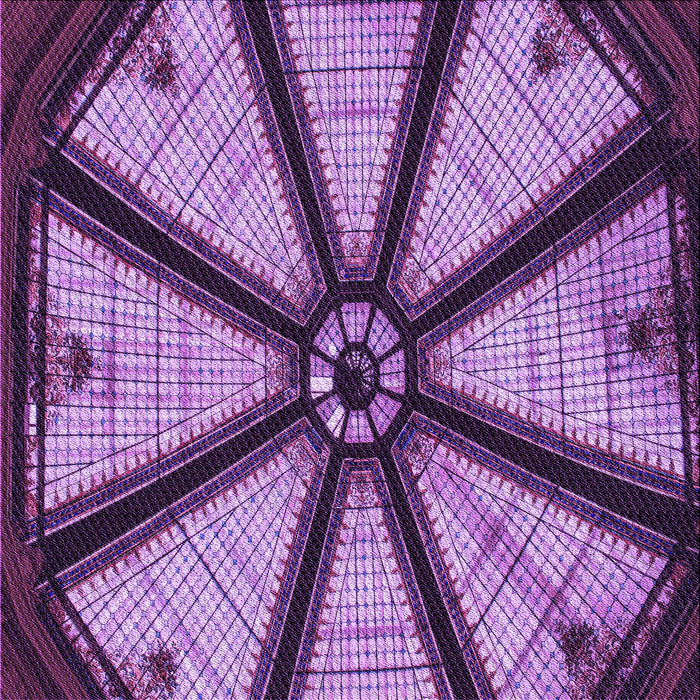 Round Machine Washable Transitional Purple Rug, wshpat2841pur