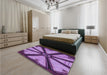 Patterned Purple Rug in a Bedroom, pat2841pur