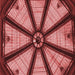 Round Patterned Cranberry Red Rug, pat2841rd