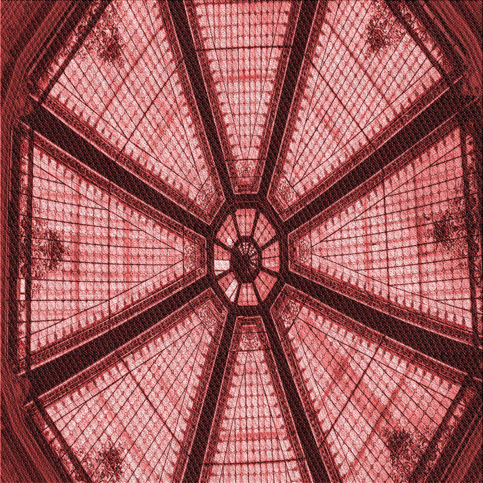 Round Machine Washable Transitional Cranberry Red Rug, wshpat2841rd