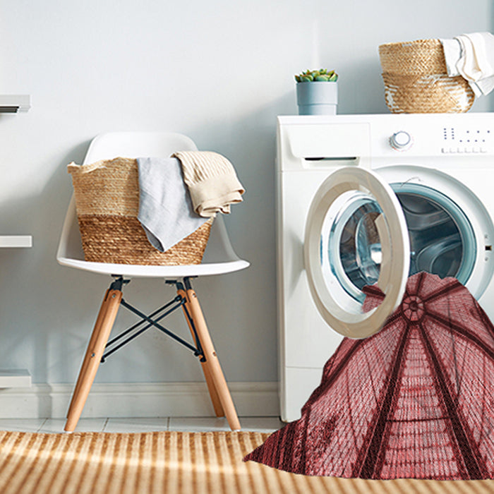 Machine Washable Transitional Cranberry Red Rug in a Washing Machine, wshpat2841rd