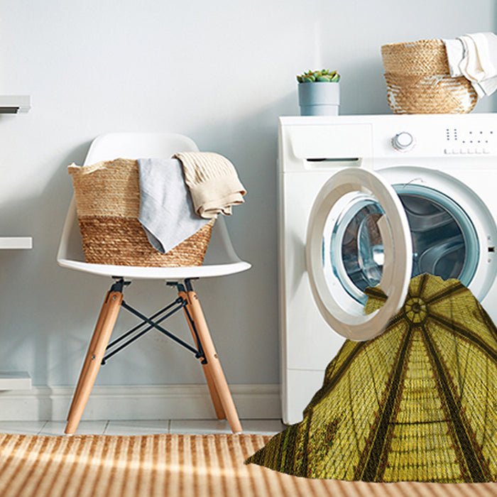 Machine Washable Transitional Bakers Brown Rug in a Washing Machine, wshpat2841yw