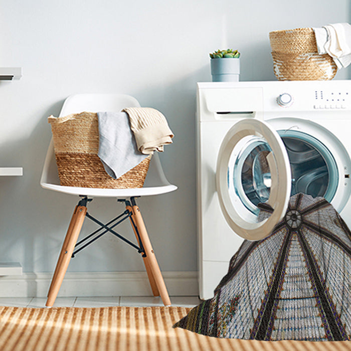 Machine Washable Transitional Burgundy Brown Rug in a Washing Machine, wshpat2841