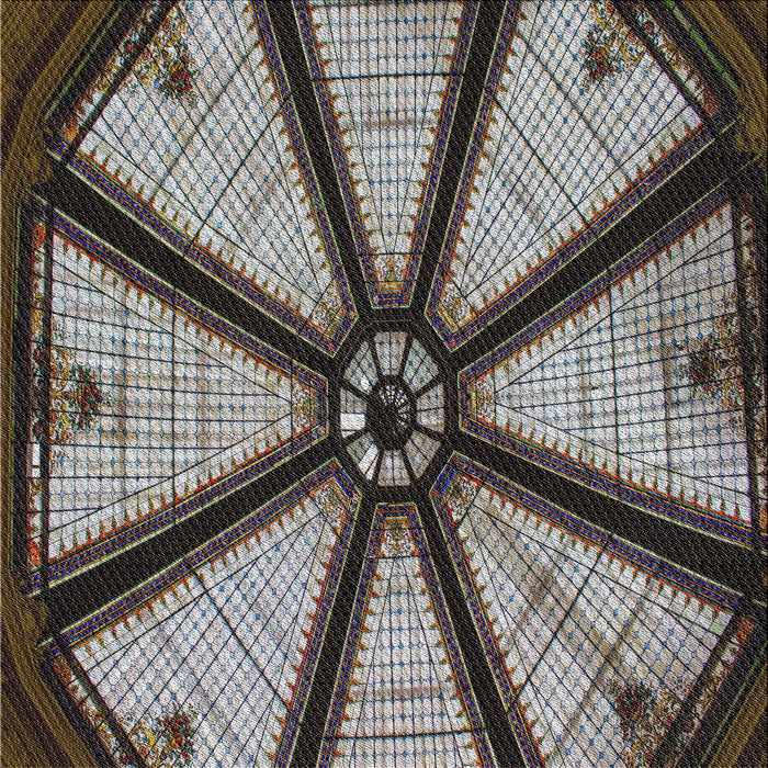 Square Patterned Burgundy Brown Novelty Rug, pat2841