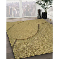 Patterned Golden Gold Rug, pat2842brn