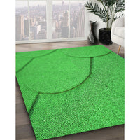 Patterned Lime Green Rug, pat2842grn