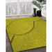 Machine Washable Transitional Dark Yellow Green Rug in a Family Room, wshpat2842yw