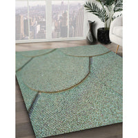 Patterned Green Novelty Rug, pat2842