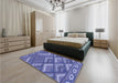 Patterned Deep Periwinkle Purple Rug in a Bedroom, pat2843blu