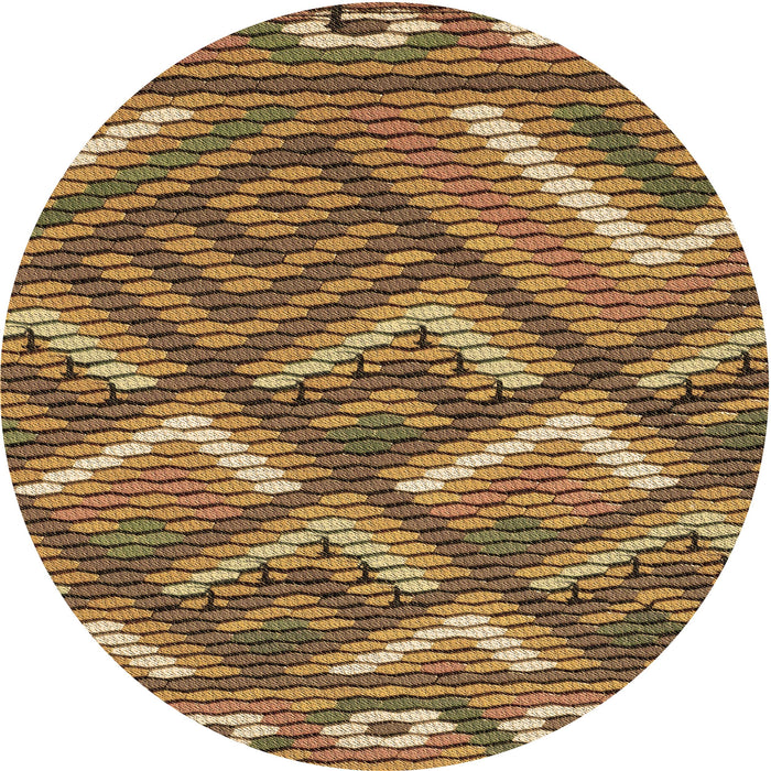 Square Patterned Yellow Rug, pat2843brn
