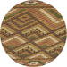 Square Patterned Yellow Rug, pat2843brn